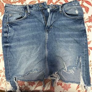 H&M Distressed Denim Skirt